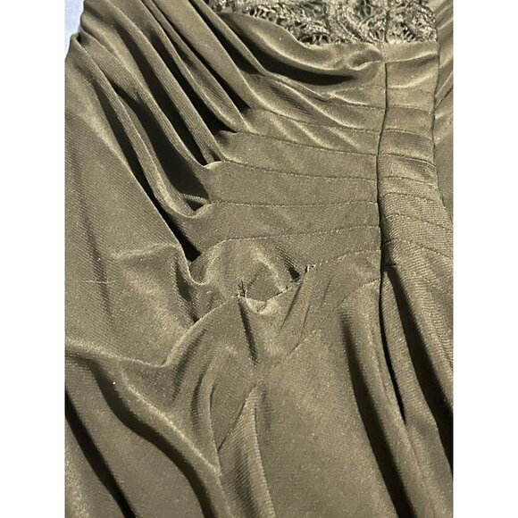 R&M Richards Dress Womens 22W Black Sleeveless Beaded Ruched Formal Gown Evening - Picture 7 of 9